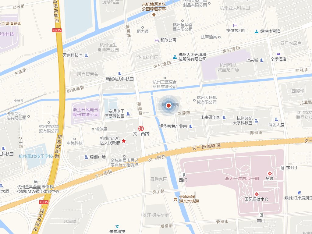 天时科创园位置地图：浙江省杭州市余杭区仓前街道龙潭路16号